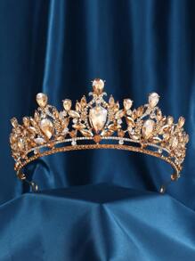 Queen Crown Rhinestone Wedding Crowns, Crystal Tiaras For Women For Birthday Prom Pageant Party,Valentine's Day Gifts, Valentine's Headband Decoration, Wedding Crown Decoration,Summer,Beach - Multicolor - View 2