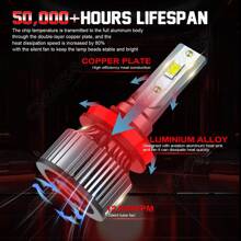 CHUSYYRAY For 2007-2017 Nissan Altima 4X LED Headlight Bulbs High/Low Beam H9 H11 6500K - 1 - 查看 5