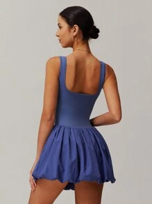 MASKERT 女士连衣裙网球服运动服瑜伽服网球服运动套装透气舒适亲肤 - 藏蓝色 - 查看 3