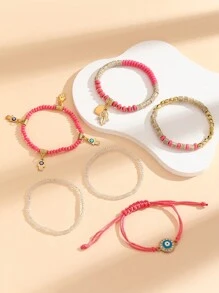 6pcs/Set Bohemian Style Vintage Bracelet Set, Women Fashion Elegant Jewelry Bracelet, Perfect Gift For Her
