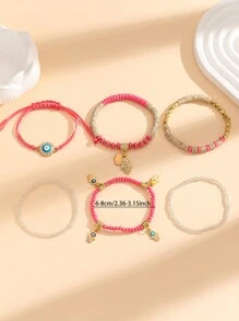 6pcs/Set Bohemian Style Vintage Bracelet Set, Women Fashion Elegant Jewelry Bracelet, Perfect Gift For Her