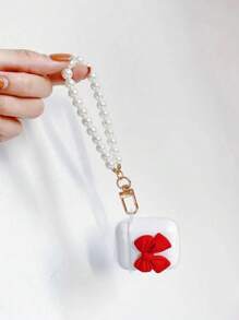 1-10 قطع سلسلة مفاتيح DIY وهمية مزينة بخرز اللؤلؤ، سلاسل مفاتيح أنيقة، حاملات مفاتيح، شريط معصم، إكسسوارات شريط على الحقيبة