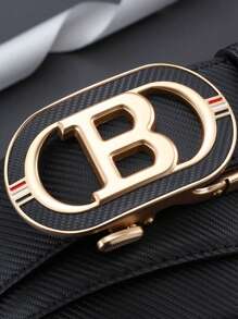 Cinturón de hombre de negocios popular de hebilla automática con estampado de letras elegante y versátil como decoración