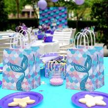 10 Pack Meerjungfrau Papiertüten, Geschenktüten, Geburtstagsparty, Meerjungfrau Party Tüten mit Griffen, Geburtstag, Weihnachten, Geschenkverpackung, Hochzeitsparty Gastgeschenktüten, kleine Geschenkpapier Tüten mit Griffen, bunte Papiertüten, Geschenktüten Party Tüten für Party, Geburtstag, Weihnachten