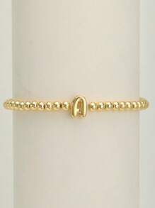 Fashionable Letter Pendant Women's Bracelet, Luxury Adjustable Chain Bracelet With A-Z Letter Charms, Women Jewelry Gift - Gold - View 4