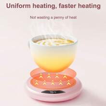 Smart Beverage Heater Coaster, With Constant Temperature Control And 3-Temperature Adjustment, Portable And Energy-Efficient Heater For Tea And Coffee, Smart Mug Warmer Heating,Suitable For Most Cups