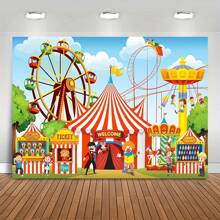 1pc Carnival Background Carnival Decoration - Extra Large Carnival Theme Party Decoration Carnival Banner, Circus Theme Party Decoration, Circus Decoration - Multicolor - View 6