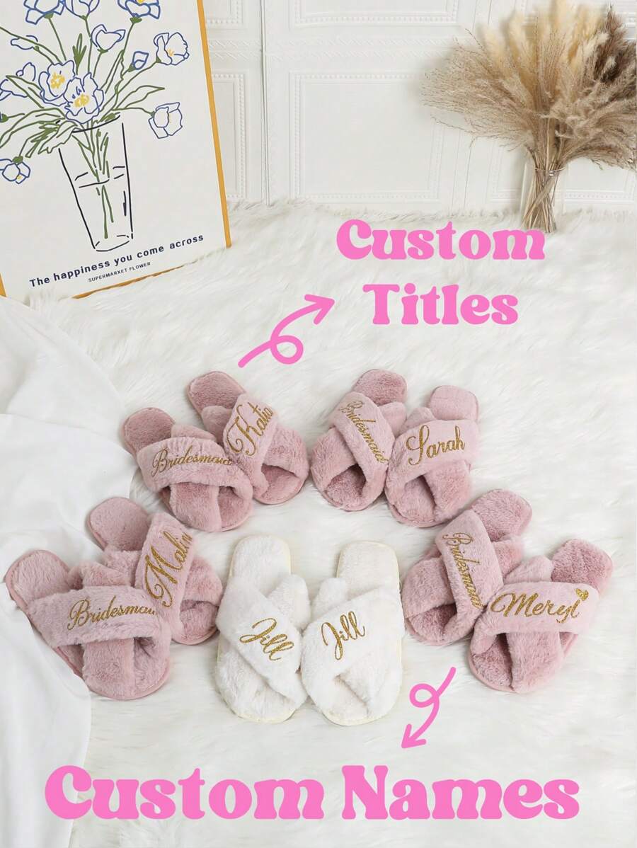 Chaussons moelleux personnalisés, chaussons de mariée personnalisés, chaussons de demoiselle d'honneur moelleux, chaussons de mariée personnalisés, chaussons pour fête de Noël, chaussons moelleux, chaussons de mariée, chaussons moelleux avec faux perles en croix, cadeau de mariée, cadeau de shower de mariée ornemental, élégant, mode, branché, sobre, décontracté, mignon, minimaliste chic, confortable personnalisé, unique, cadeau idéal pour lui, cadeau idéal pour elle, famille, amis