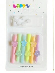 1 Box Of 6pcs Short Stem Flower & Heart Cake Candles, Multi-Color Options (Colorful, Red, Pink), Cute Cartoon Sunflower Decor Candles Ideal For Birthday, Christmas, Party Cupcake & Cake Decoration Gifts Graduation