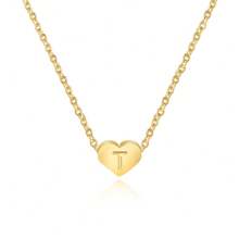 女士不锈钢金色心形和字母项链 - 項鍊 - 查看 27