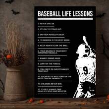 Canvas Poster, Baseball Life Lessons Vertical Poster, Baseball Life  Print, Sport Lover Poster Wall Art For Living Room, Wall Decor For Bedroom, Home Decor Room Decor