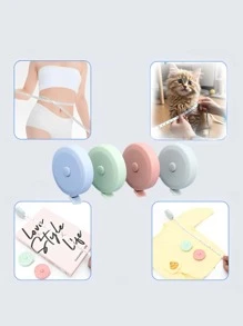 Vmingo Cinta Metrica Redonda Retráctil Cintura Cuerpo Costura 150cm - Blanco - Ver 6