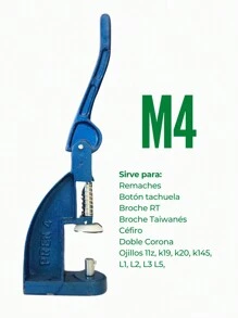 M4 Manual Press Machine, Eyelet Riveter, Eyelet Riveter, Snaps, Rivets, Punch Tool, Button For Lining - Blue - View 2