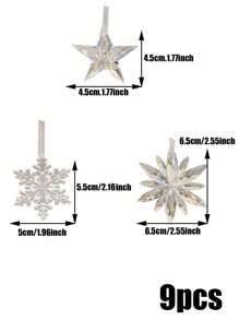 9 pezzi Decorazioni romantiche trasparenti da appendere, decorazioni per festival, pendenti in acrilico, decorazioni da appendere al soffitto per San Valentino, compleanni, decorazioni natalizie per la casa, decorazioni per la stanza, decorazioni natalizie invernali, regali di Natale, decorazioni natalizie