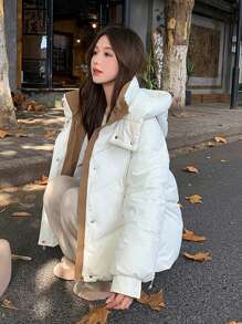 Petite Cropped Padded High-End Popular Padded Coat