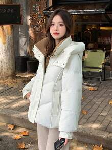 Petite Cropped Padded High-End Popular Padded Coat