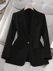 Women Casual Fashion Elegant Commuter Versatile Solid Lightweight Long Sleeve Blazer