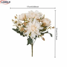 LOMILD 1PC 人造花 六头绣球花 桌面花瓶插花装饰 办公室桌面装饰 芙蓉玫瑰花束 居家卧室花瓶装饰 餐厅客厅装饰 婚礼装饰 新娘捧花材料 情人节新年装饰 DIY生日派对装饰材料 开学季学校装饰 - 多款式 - 查看 9