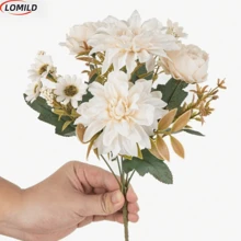 LOMILD 1PC 人造花 六头绣球花 桌面花瓶插花装饰 办公室桌面装饰 芙蓉玫瑰花束 居家卧室花瓶装饰 餐厅客厅装饰 婚礼装饰 新娘捧花材料 情人节新年装饰 DIY生日派对装饰材料 开学季学校装饰 - 多款式 - 查看 7