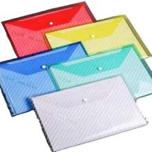 10 pezzi Cartelle in formato A4 classiche all'ingrosso, buste trasparenti in PP per documenti, impermeabili, trasparenti, per la scuola, forniture scolastiche