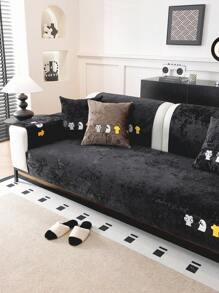 1pc Almofada de sofá de cor sólida para animais de estimação com estilo, antiderrapante, anti-riscos, decoração de casa, almofada de sofá universal para quatro estações