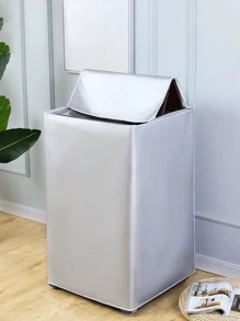 1 pieza Cubierta para lavadora, hecha de tela Oxford, resistente al agua y a los rayos UV, adecuada para lavadoras automáticas de tambor y pulsador, a prueba de polvo y reforzada, se puede usar como bolsa de almacenamiento, organizador o bolsa de utilidad, para bodas, Y2K, fiestas - Plateado - Ver 1