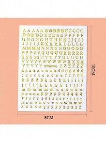 1/7 张 3D 字母指甲贴纸 7 种混合颜色字母指甲贴纸全息小字母指甲贴纸，1 件/7 件 3D 彩色字母自粘指甲贴花适用于女士女孩指甲 - 彩色 - 查看 11