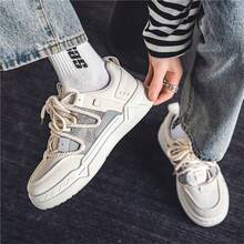 Zapatos de skateboarding transpirables para hombres, zapatillas casuales de suela gruesa y baja, zapatos deportivos livianos y de suela blanda, para adolescentes - Gris - Ver 6