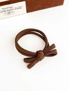 5pcs Latte Brown Bow Hair Tie, Simple Soft Hair Tie, High Elastic Ponytail Hair Scrunchies, Seamless Towel Rings ,Gym Sport Outfit ,Ponytail Holders ,Hair Elastics ,Hair Rubber Bands ,Hair Rope