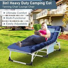 ABORON 3 In 1 Sun Tanning Chair Oversized With Mat&Face Arm Hole, Heavy Duty Folding Chaise Lounge Chairs, 5-Position Outdoor Lounge Chair/Pillow, For Beach, Pool, Lawn, Yard, Patio - Màu xanh bụi bặm - Xem 4