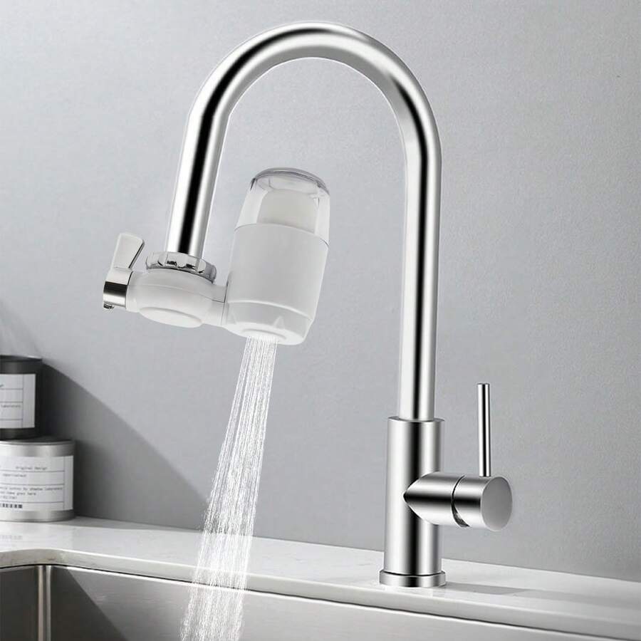 Wasserfiltersystem für Leitungswasser Leitungswasserfilter Wasserhahn-Filter ABS Wasserfiltersystem Reinigen Leitungswasserfilter Kochen Wasserhahn-Filter - Weiss - Übersicht 1