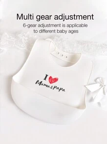 Bebé Babero con estampado de letra - Blanco - Ver 4