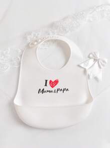 Bebé Babero con estampado de letra - Blanco - Ver 2