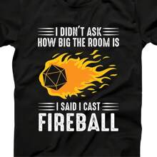 Unique Dungeons-Dragons Gaming Gift Idea - Cast Fireball T-Shirt For D&D Fans - 黑色 - 查看 1