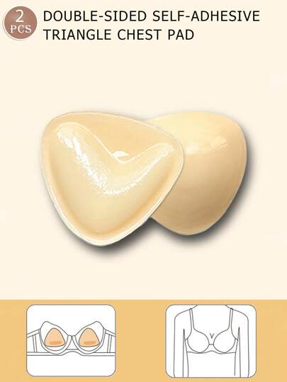 2pcs Double-Sided Adhesive Bust Pads For Women, Enhances Cleavage For Bras, Swimwears, Sports Bras
