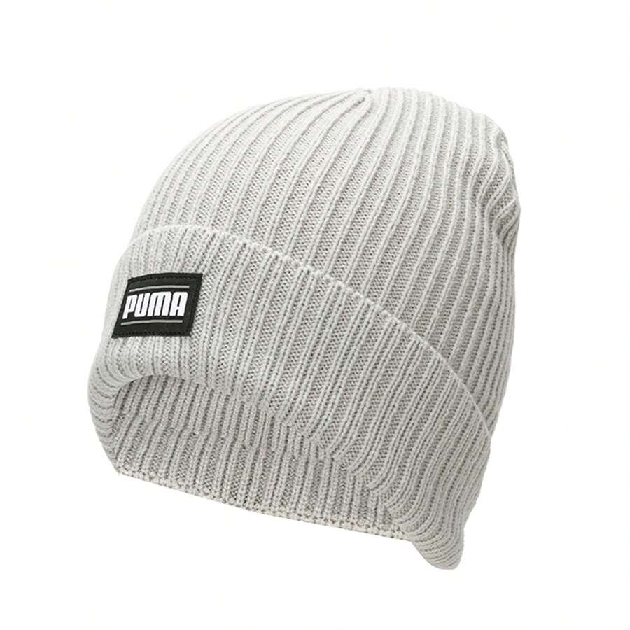 Gorro de punto unisex, gorro caliente y elástico para deportes al aire libre, gorro con forro térmico casual - Gris Claro - Ver 1