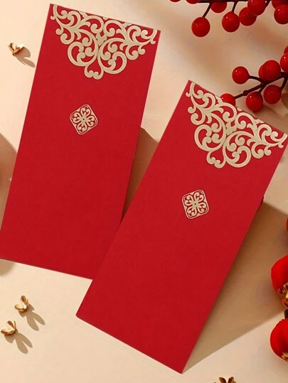 5PCS/10PCS/20PCS/30PCS/50PCS/100PCS 中国风创意铝箔红包，2025 年蛇年新年装饰，压岁钱信封，春节红包，农历新年用品，中式礼品红包信封，适用于农历新年、春节、生日、婚礼、聚会祝福