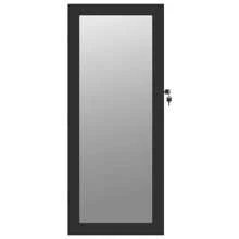 Stylish Wall Mounted Black Mirror Cabinet With Lighting Storage Organizer - Black - View 3