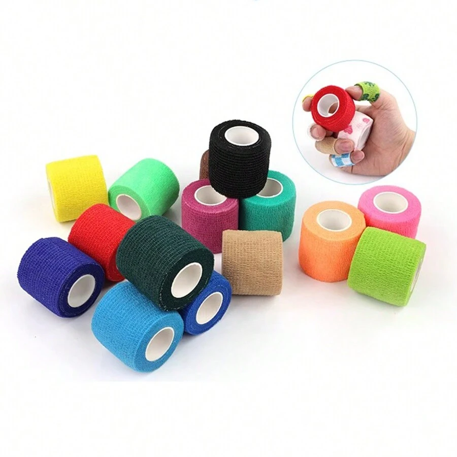 3/10/14 Rolls/Set Self-Adhesive Sport Bandage, Elastic Pressure Athletic Protective Bandage Tape For Football, Basketball, Fitness Training, Ankle, Wrist, Foot Support, Multi-Functional First Aid Kit Bandage For Outdoor Sports, Household, Pets Gym Accessories Sales Sports Tape - Multicolor - View 1