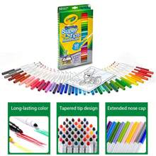 Crayola Colored Markers, Assorted Colors - 50 Count Washable Coloring Book Marker Set, Thin Tip, Creative & Craft Supplies, Perfect For Christmas Gifts