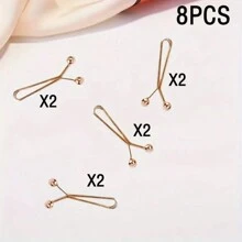 24pcs/12pcs/8pcs Invisible U-Shaped Waist-Cinching Clips, Waist Clips No Nail No Sew To Adjust Pants Waist, Sleeve, Curtain Fixers, Scarf Clips, U-Shaped Anti-Slip Clips For Daily Use On Clothes, Skirts, Headscarves