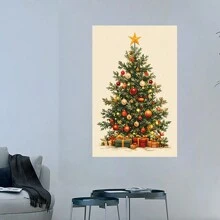 Christmas Art, Modern Christmas Tree Art, Winter Scene For Living Room, New Year Home Wall Decor