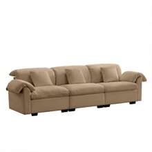 Extra Large 3 - Seat Modern Velvet Sofa With Storage Function Under Each Seat, Oversize Sofa Clould Like Deep Seat Couch With Comfortable Seat And Back Support, 3 Seater Sofa With Fluffy Armrest Pillo