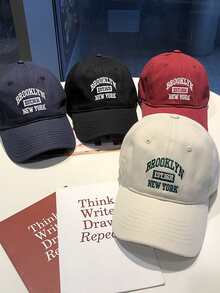 1 件女士时尚休闲字母刺绣棒球帽，情侣/学生百搭防晒帽，适合户外、街头服饰 - 彩色 - 查看 10