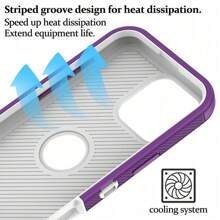 带屏幕保护膜的手机壳钢化玻璃适用于 iPhone 13/14/15/16 Pro Max Plus 重型三合一军用级防摔防尘耐用防护防震外壳适用于圣诞节、生日、新年礼物、冬季、送给家人、朋友、生日、女朋友、男朋友的礼物，送给家人、朋友、孩子、生日、春季、节日、男朋友、女朋友、情人节的礼物 - 紫色/白色 - 查看 3