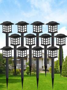 2/4/12 Pcs Solar Landscape Lights, Yard Night Lights, Outdoor Path Lights, Small House Lawn Lights, LED Landscape Lighting Garden Lamps, Solar Powered, Automatic On/Off, For Landscape Walkway, Driveway, Yard & Lawn Decor, Christmas, Halloween, Valentine's Day Gifts, Holiday Family Gathering, Lighting Essentials