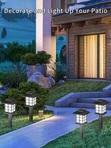 2/4/12 Pcs Solar Landscape Lights, Yard Night Lights, Outdoor Path Lights, Small House Lawn Lights, LED Landscape Lighting Garden Lamps, Solar Powered, Automatic On/Off, For Landscape Walkway, Driveway, Yard & Lawn Decor, Christmas, Halloween, Valentine's Day Gifts, Holiday Family Gathering, Lighting Essentials