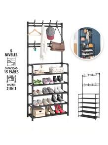 1 Piece 4 Tier Adjustable Shoe Storage, Shoe Rack Shelf Organizer, Shelf Organizer, Multi-Layer Non-Woven Simple Shoe Rack, Multifunction Storage Rack For Bedroom/Living Room, Easy To Assemble, 4 Layers - 彩色 - 查看 3