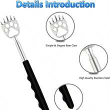 Bear Claw Extendable Back Scratcher - Rubber Handle Metal Telescoping Back Scratcher, Relieves Back Itching - Unisex, Random Color - Multicolor - View 3