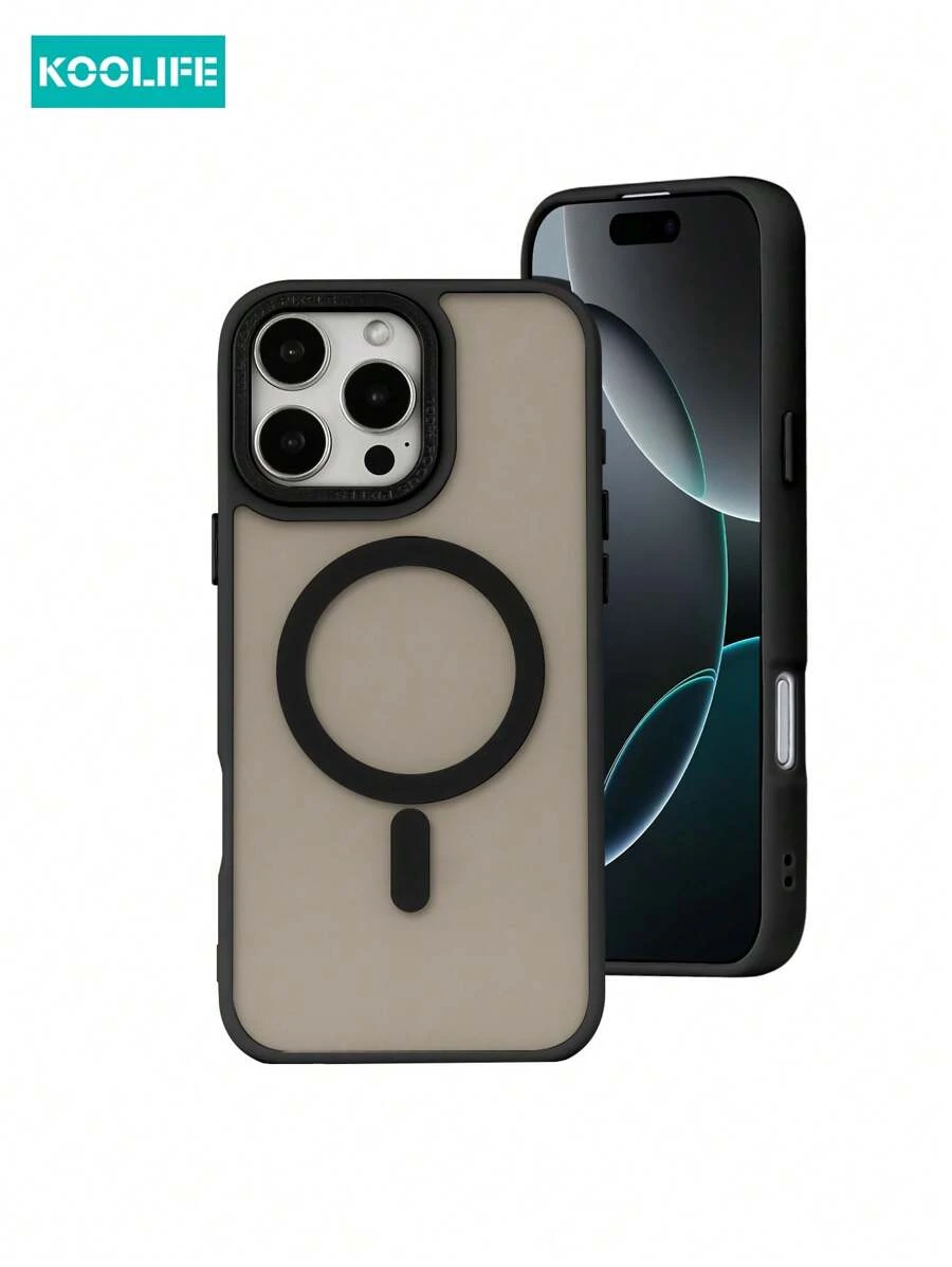 1 件 Koolife 磁性充电哑光个性化字母框架手机保护壳，凸起相机镜头，PC+TPU，适用于 17 ProMax/17/17 Pro/17 Air/16/16 Pro/16 Plus/16 ProMax/15 ProMax/15 Pro/15 Plus/14 ProMax/13 ProMax/13 Pro/12 ProMax/11